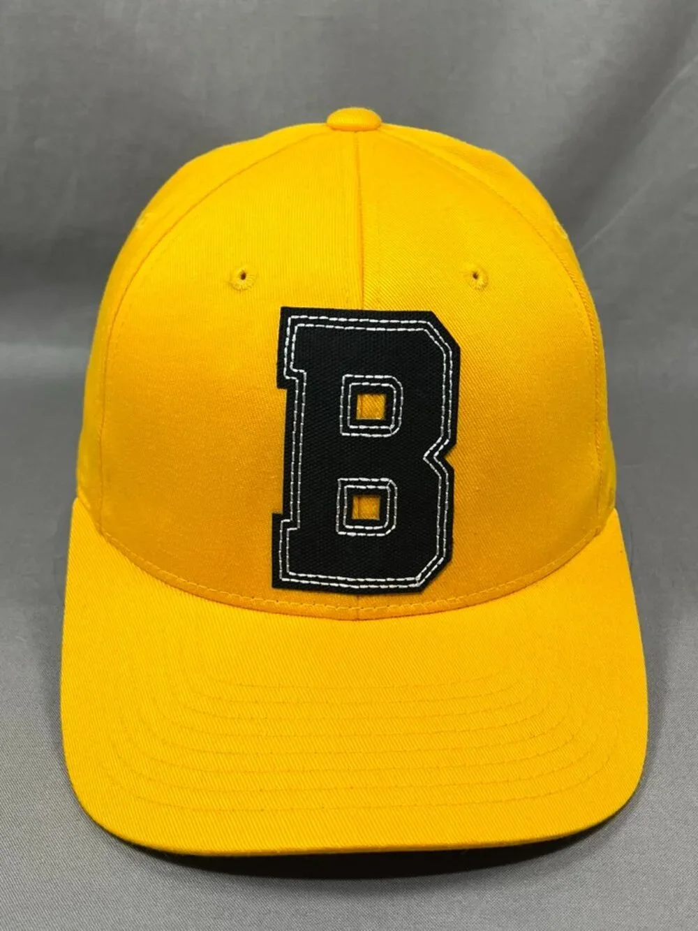 Boston Bruins Yupoong Flexfit S/M Hat Yellow Gold Stretch Hockey Retro B Mens